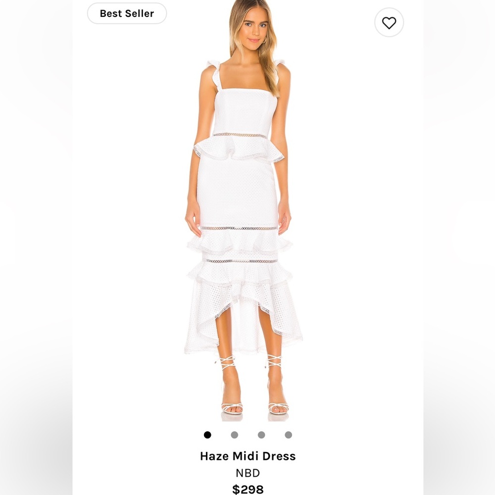 Revolve NBD Haze Midi Dress White XS
